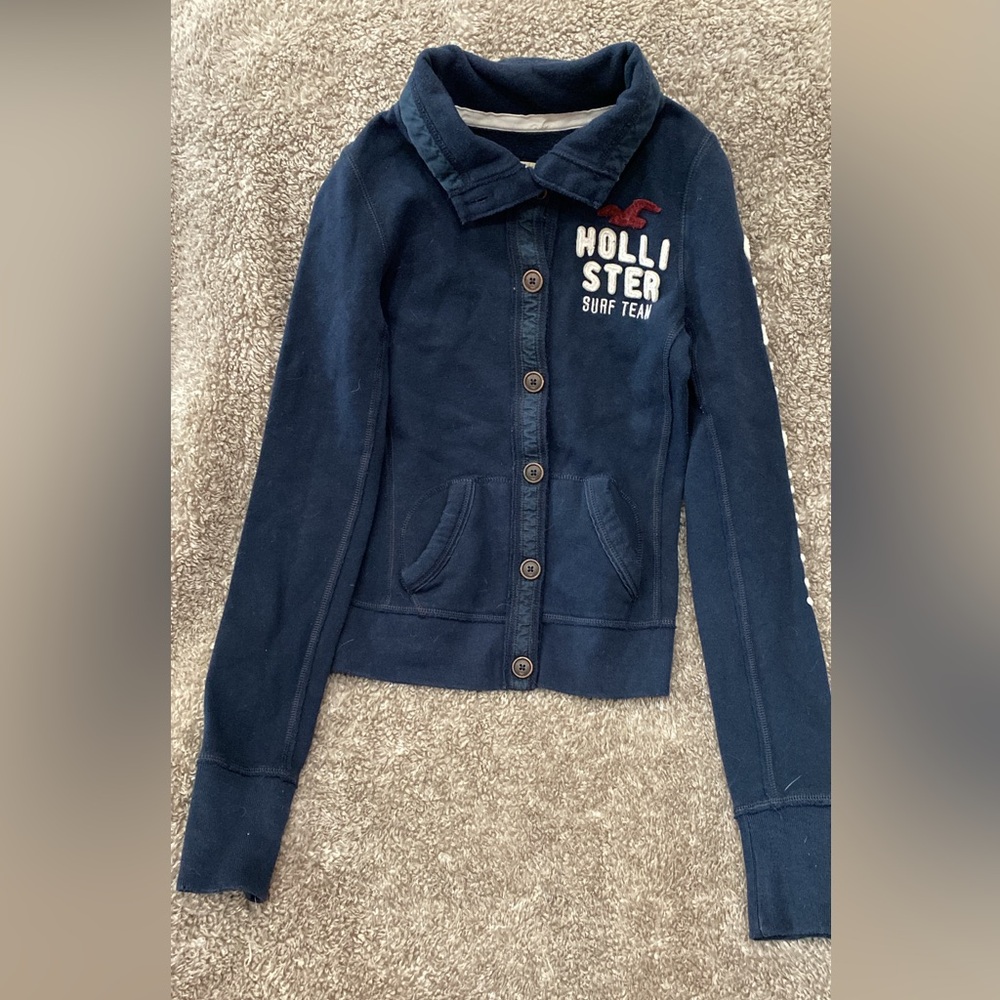 Y2K Hollister Dark Blue Button-Up Jacket
